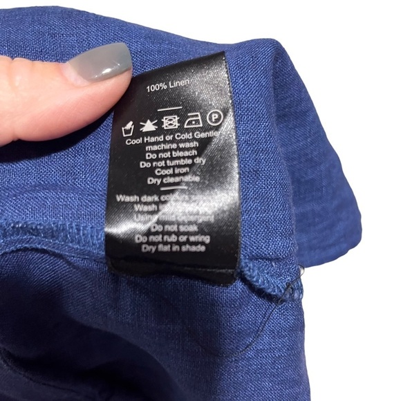 Elk Flyte Linen Pants Blue Size 10 Straight Leg Women’s - Picture 8 of 8
